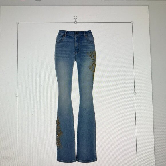 Boston Proper Monterey Precious Metals Embellished Bootcut Denim Jeans NWOT - Picture 1 of 5